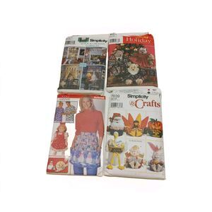 Holiday Sewing Patterns Vintage Aprons, Curtains, Home Decor Uncut And Cut Lot 4